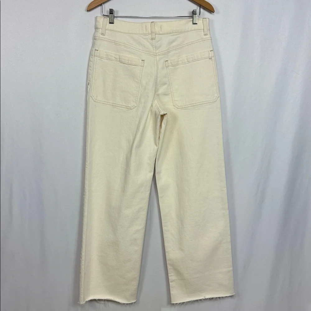 Madewell Emmett Wide Leg Full Length Jeans‎ Patch Pockets Beige Size 30 NWOT